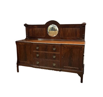 Lot 399 - A late 19th century mahogany sideboard, three...