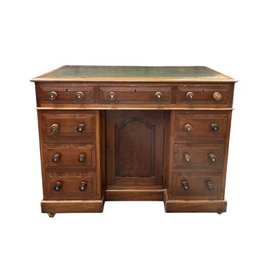 Lot 372 - A small 19th century twin pedestal mahogany...
