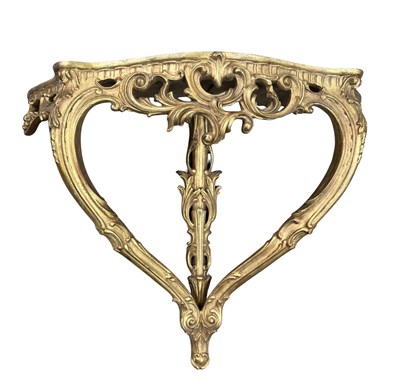 Lot 360 - A small gilt wall-mounted console table,...