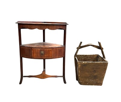 Lot 377 - A late Georgian mahogany corner washstand with...