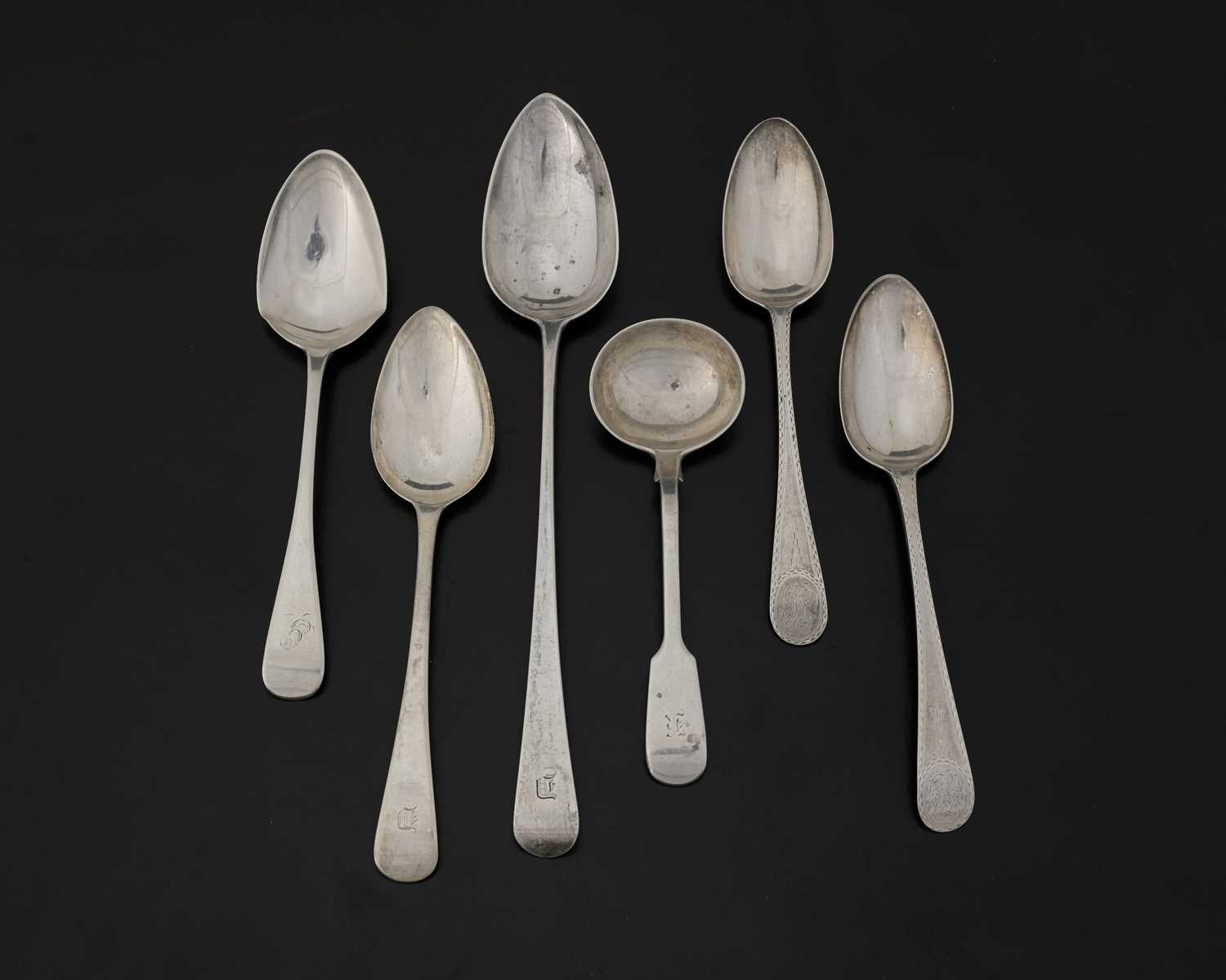 Lot 220 - A group of silver spoons, eighteenth century