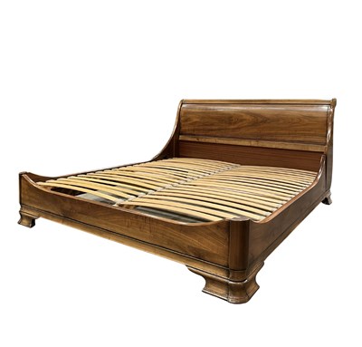 Lot 397 - A mahogany sleigh bed or bateau en lit, approx...