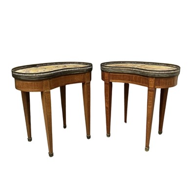 Lot 365 - A small pair of French kidney shaped side...