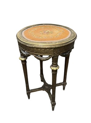 Lot 364 - A 19th century carved and gilt circular side...