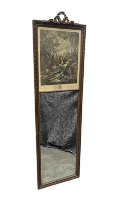 Lot 310 - A French carved wooden pier glass with panel...