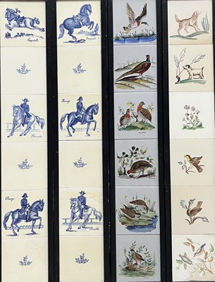 Lot 241 - Packard and Ord, various painted tile sets on...
