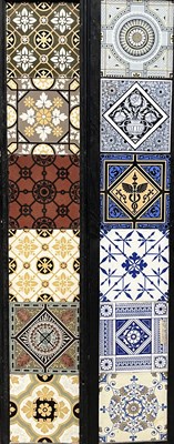 Lot 145 - Twelve various Minton tiles, printed with...