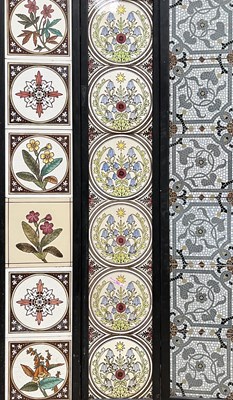 Lot 182 - Aesthetic Movement tiles including Minton...