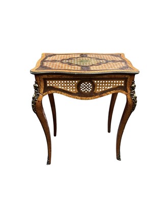 Lot 368 - A small French side or work table with a...