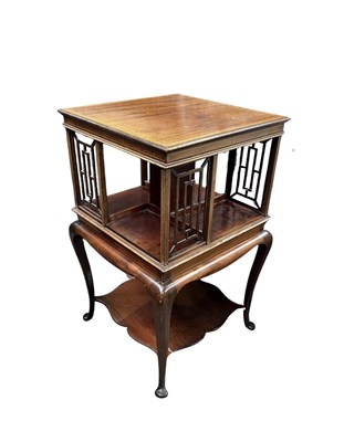 Lot 380 - A 19th early 20th century mahogany revolving...