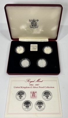 Lot 200 - A 1984-1987 Royal Mint silver proof one pound...