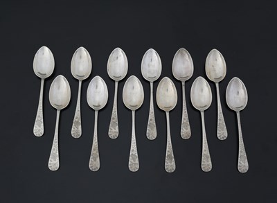 Lot 243 - A set of twelve Scottish Edwardian silver old...