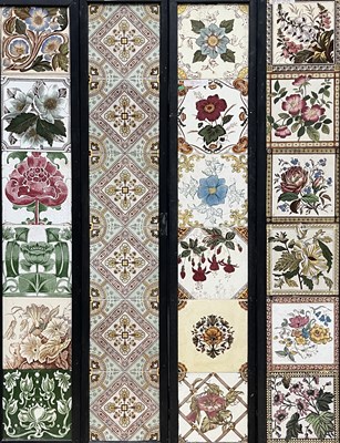 Lot 117 - Victorian printed tiles including a set of...