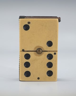 Lot 26 - A celluloid novelty domino vesta case, the...