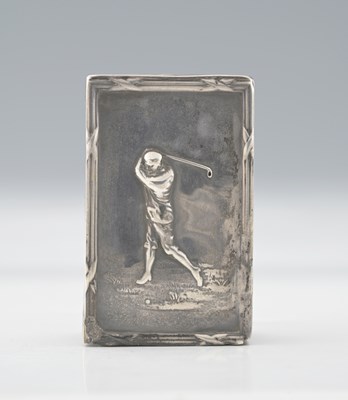 Lot 46 - Golf interest, an Edwardian silver matchbox...