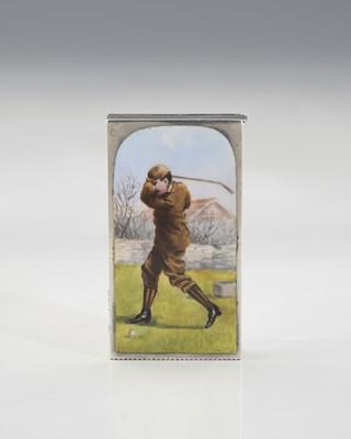 Lot 42 - Golf interest, a Victorian silver and enamel...