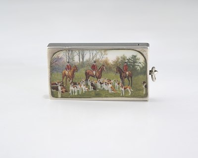 Lot 43 - A Victorian silver and enamel vesta case, by...