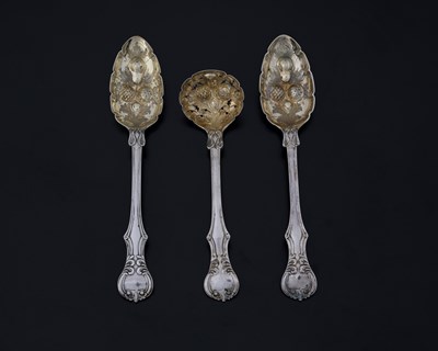 Lot 173 - Three Victorian silver spoons, later converted...