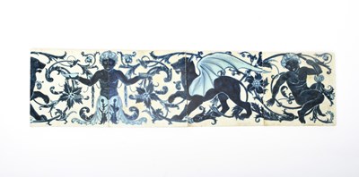 Lot 129 - A William De Morgan Chelsea Period four tile...
