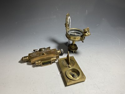 Lot 182 - A brass Clinometer Sight Mark IV, a pocket...