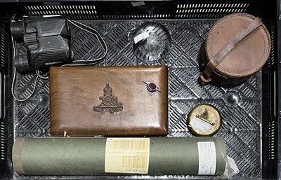 Lot 78 - Of military interest: a hardwood cigarette box...