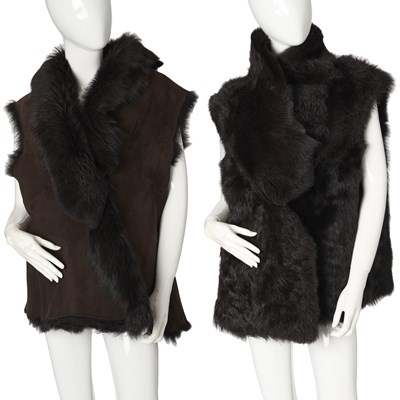 Lot 528 - A reversible shearling gilet.