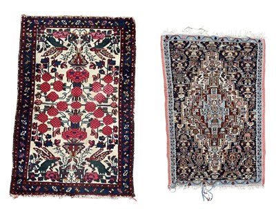 Lot 349 - A wool Heriz type rug, central panel of exotic...