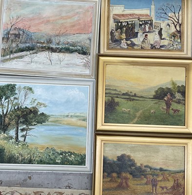 Lot 321 - A pair of paintings on board, agricultural...