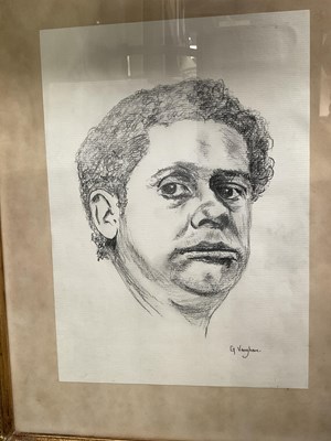 Lot 319 - A pencil sketch by G Vaughan, gilt frame, with...