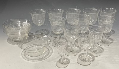 Lot 23 - A set of Edwardian c.1900 optic ribbed wine...