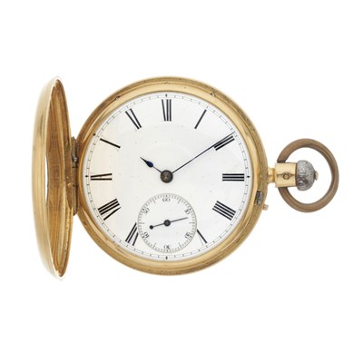 Lot 268 - Lister & Sons, Newcastle upon Tyne, an 18ct gold half hunter pocket watch