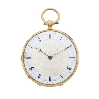 Lot 262 - G. Roch, Geneve, a yellow metal open face fob watch