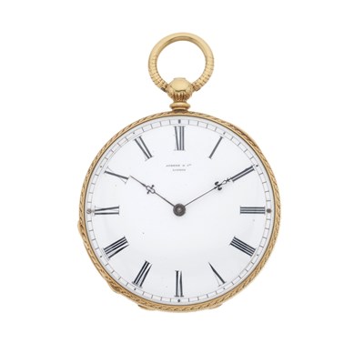 Lot 260 - Aubert & Cie, London, a yellow metal open face pocket watch