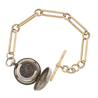 Lot 135 - An 18ct gold Albert, with silver sovereign holder