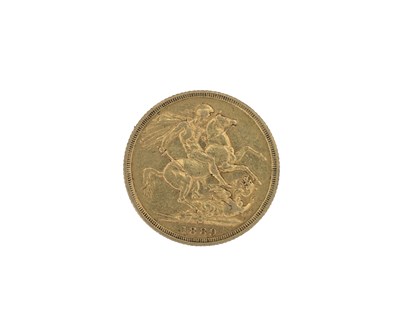 Lot 89 - Victoria, a gold full sovereign coin, dated 1889
