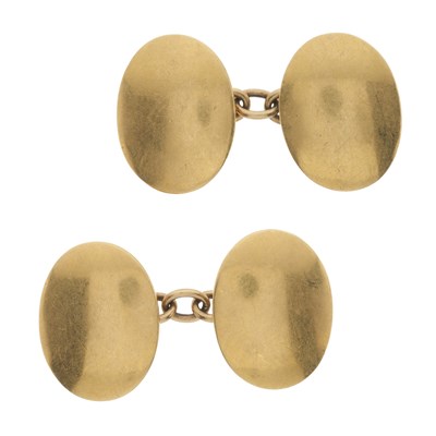 Lot 112 - A pair of Art Deco 18ct gold cufflinks