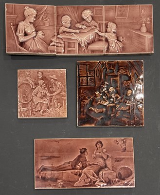Lot 208 - A E Tiling Co., a relief moulded three tile...