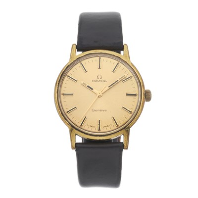 Lot 222 - Omega, a gold plated front with stainless steel case back Genève wrist watch