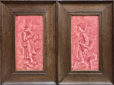 Lot 263 - Craven Dunnill, a pair of intaglio and relief...