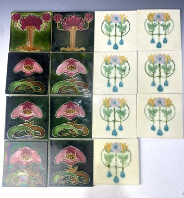 Lot 82 - Three part sets of Art Nouveau dust pressed...