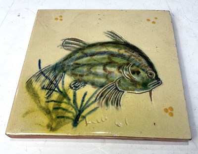 Lot 245 - C H Brannam, an art pottery fish decorated...