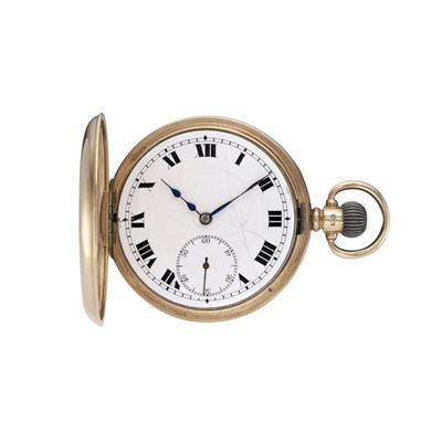 Lot 267 - A 9ct gold half hunter pocket watch