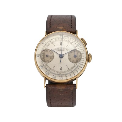 Lot 251 - Buzman, a yellow metal chronograph wrist watch