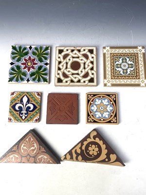 Lot 136 - A collection of Gothic Revival tiles,...