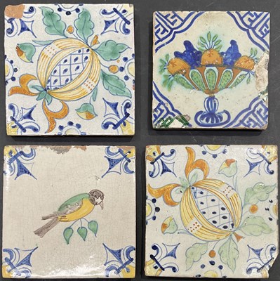 Lot 256 - A group of Spanish style polychrome faience...