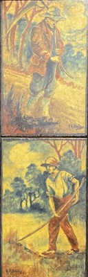 Lot 231 - A A Bailey for Doulton, a pair of painted...