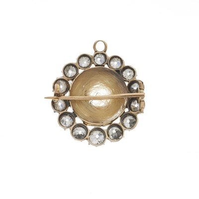 Lot 4 - A Georgian silver and gold diamond mourning brooch pendant