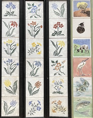 Lot 280 - Polly Brace for Dunsmore tiles, six various...