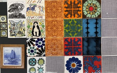 Lot 259 - Mid 20th century tiles, including Alan...