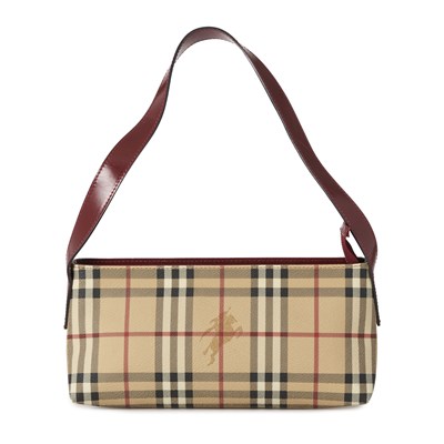 Lot 300 - Burberry, a Haymarket Check baguette handbag.